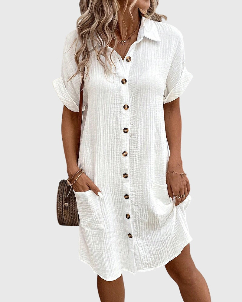 Robe confortable Caroline de Danoir Paris en tissu blanc, avec un style décontracté et élégant.