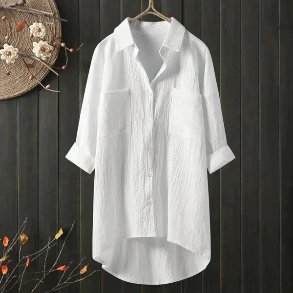 Veste blanche Danoir Paris Claire chic décontracté quotidien, détail élégant et style moderne, vue de face.