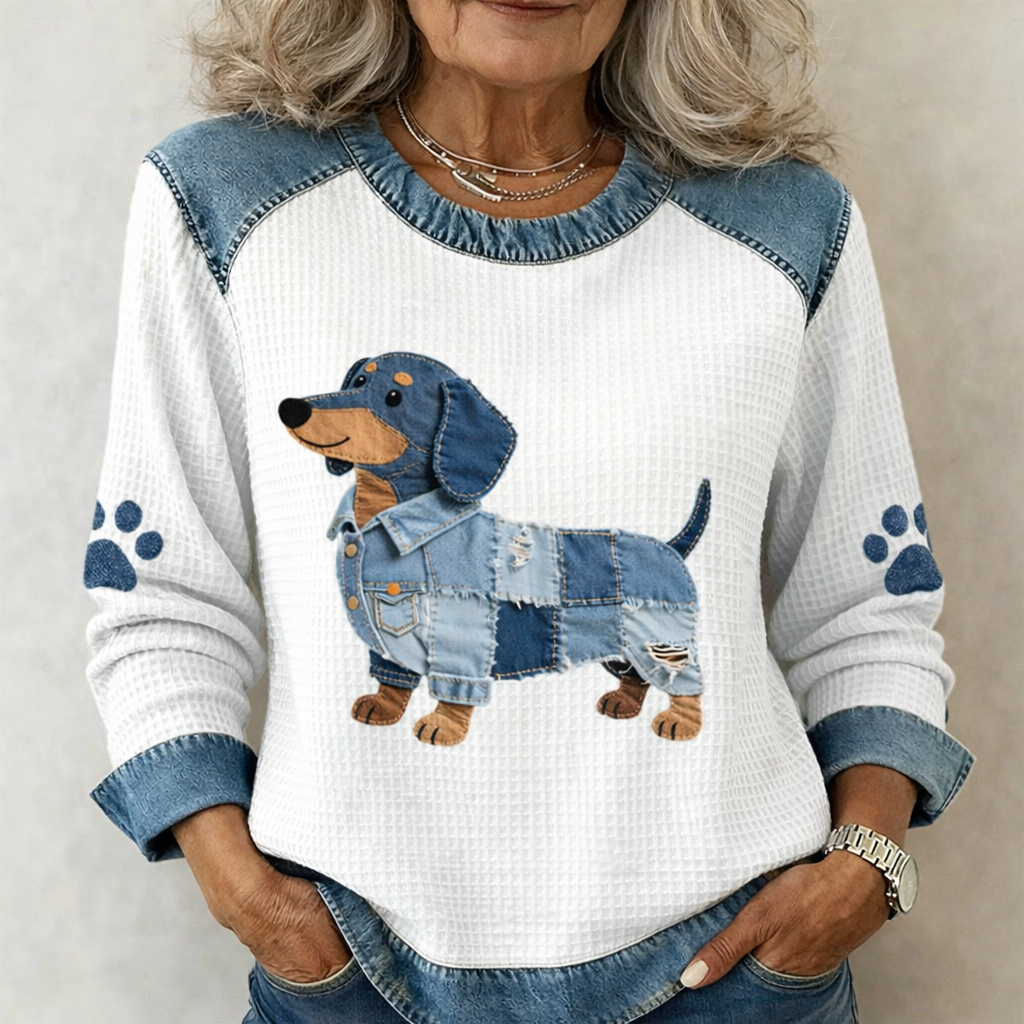 Blouse pour chien Danoir Pairs™ avec patchwork doux, en tissu blanc, taille XS, de la marque Danoir Paris.