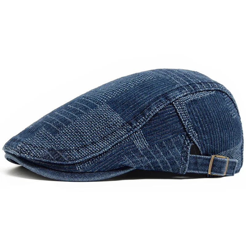 Chapeau en denim Bloom™ pour homme de Danoir Paris, style décontracté avec broderie élégante, vue de face.