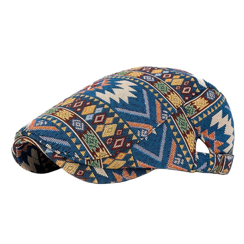 Collier rétro pour animal de compagnie Bloom™ de Danoir Paris, réglable, coloré, en tissu bleu avec motif vintage.