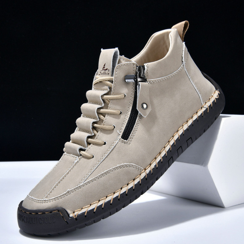 Chaussures en nabuk bleu Danoir Paris pour homme avec fermeture éclair, style élégant et moderne.