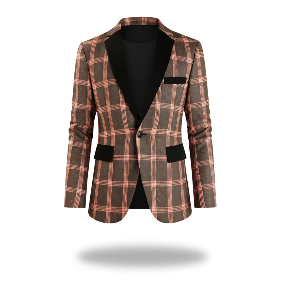 Blazer masculin élégant Danoir Paris en tissu bleu, coupe raffinée, porté sur mannequin.