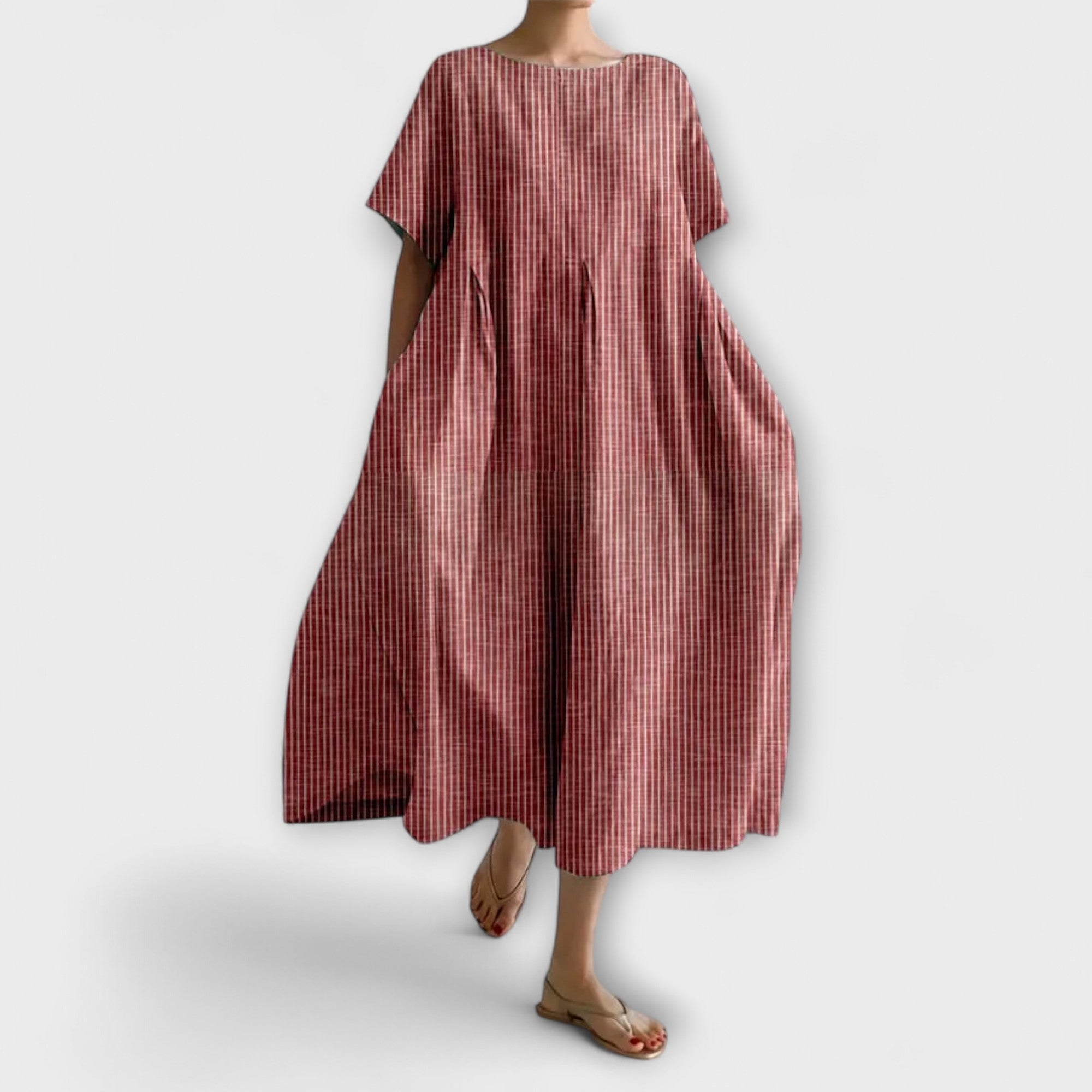 Robe décontractée Andrea en tissu léger bleu de Danoir Paris, style aéré et confortable, parfaite pour l'été.