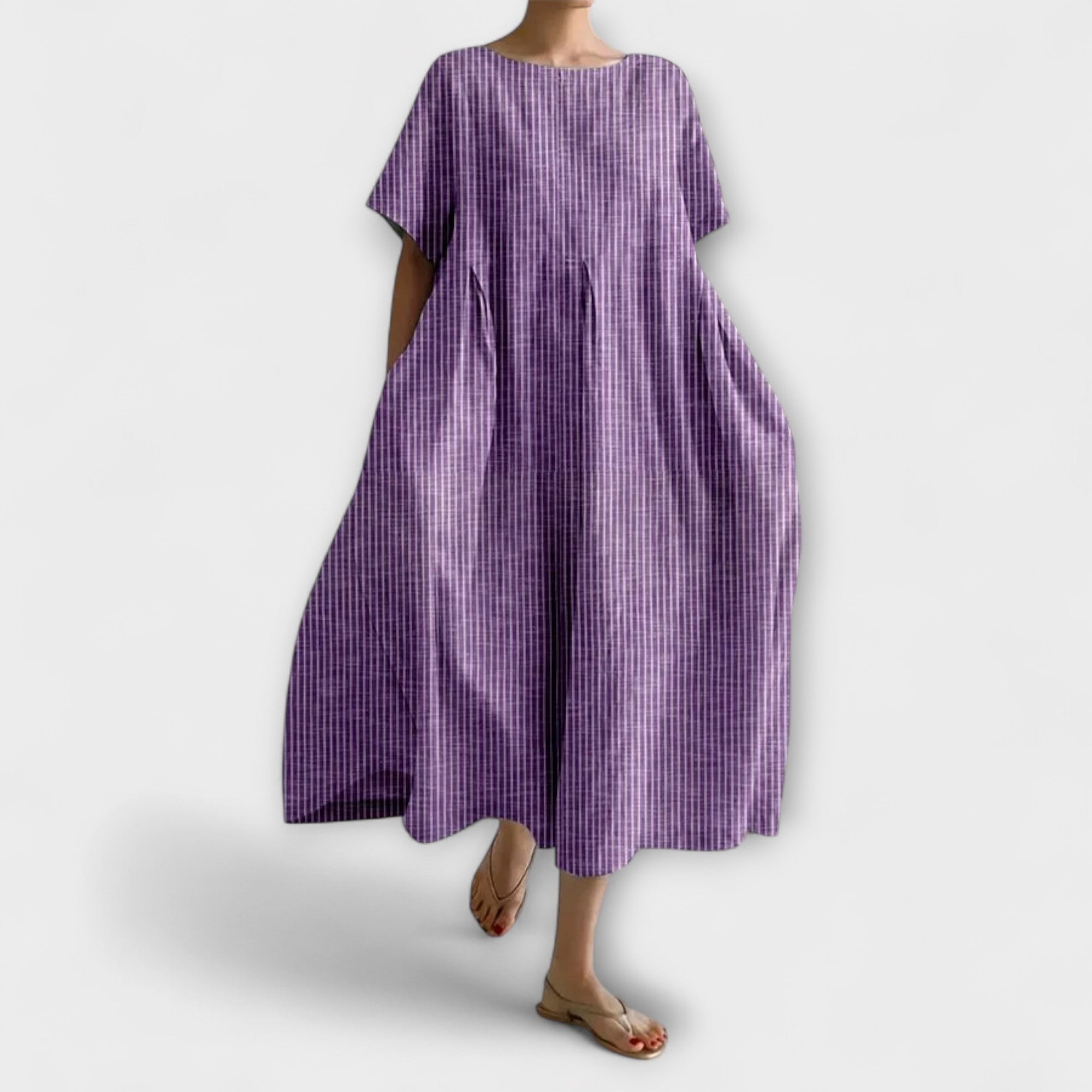 Robe décontractée Andrea en tissu léger bleu de Danoir Paris, style aéré et confortable pour l'été.