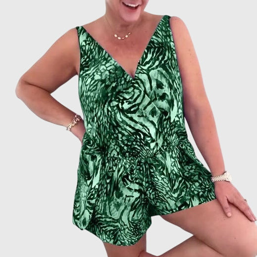 Robe de maillot de bain élégante Dahlia™ de Danoir Paris en tissu bleu avec détails sophistiqués, vue de face.