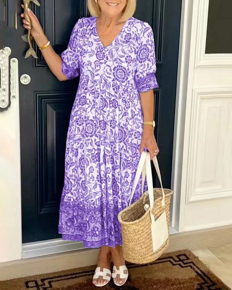 Robe fluide légère Madison de Danoir Paris en tissu bleu, coupe flatteuse et élégante, pour une allure chic et confortable.