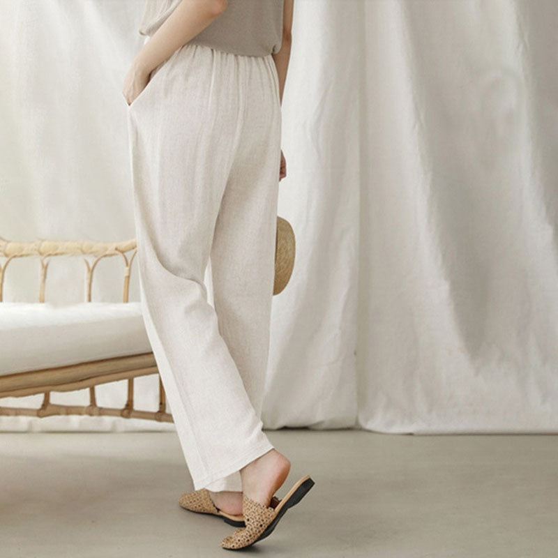 Pantalons relax Danoir Paris Vara en tissu bleu avec corde de serrage, style décontracté et confortable pour homme.