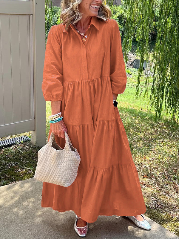 Robe maxi élégante Bente de Danoir Paris en tissu bleu, vue de face, taille XS, détails raffinés et coupe fluide.