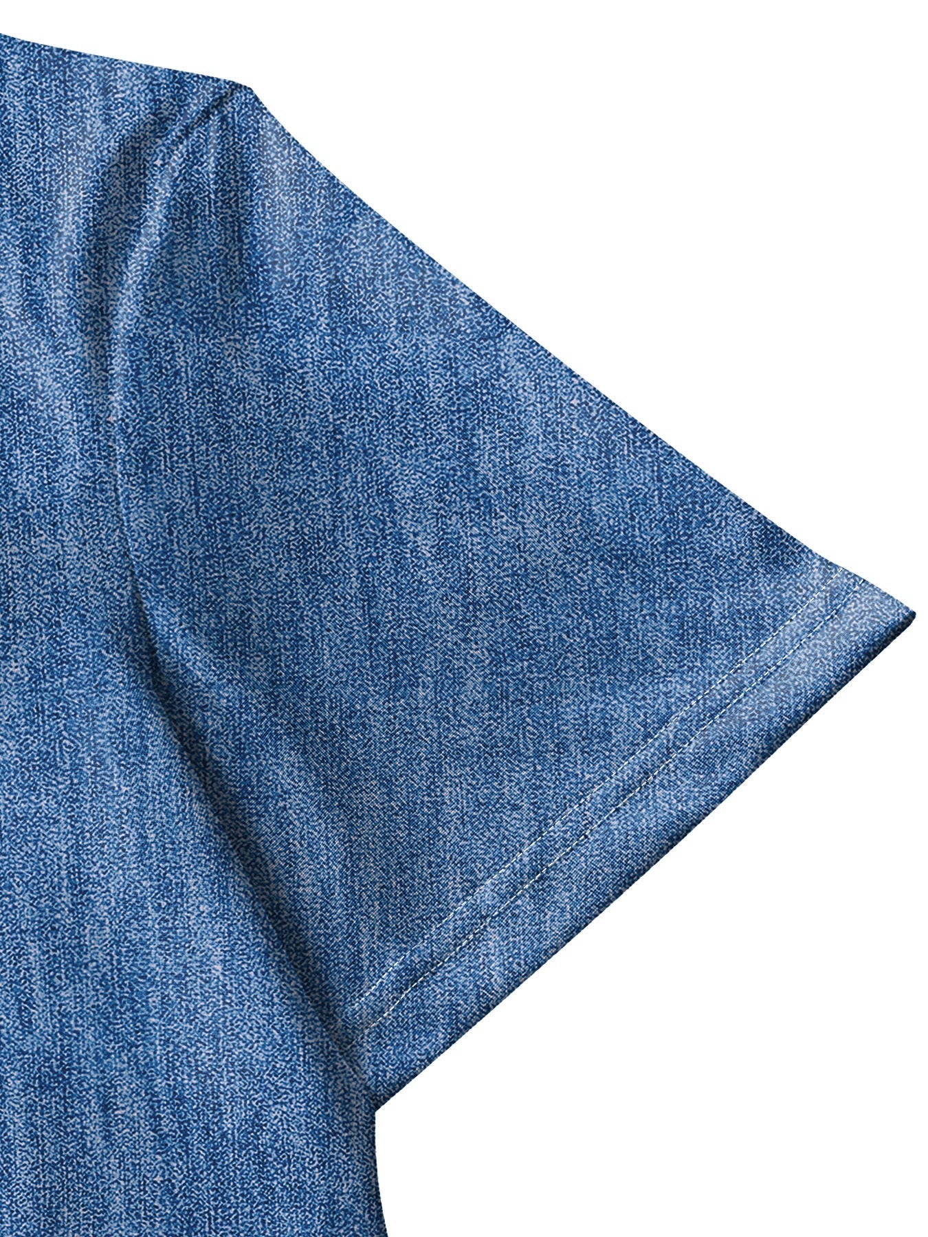 Robe rétro en denim Helen de Danoir Paris portée, vue de face, mettant en valeur le style élégant et le tissu denim bleu.