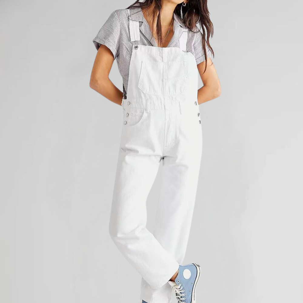 Combinaison en denim urbain Jacqui de Danoir Paris, bleu, taille XS, vêtement tendance pour un style décontracté.