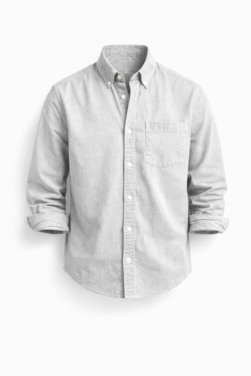 Chemise casual-chic Danoir Paris Keldros en denim bleu, style décontracté et élégant, vue de face.