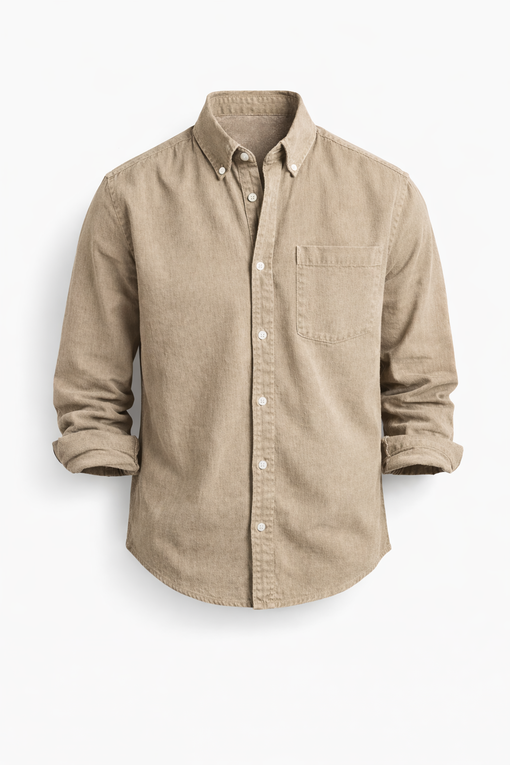 Chemise casual-chic Keldros de Danoir Paris en denim bleu, style décontracté avec col classique et manches longues.
