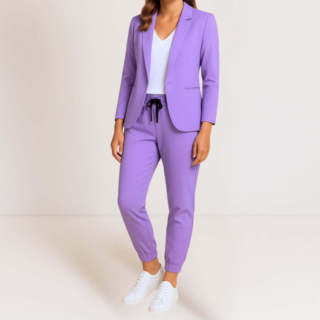 Pyjama Danoir Paris Monique en coton confortable avec design moderne et élégant, ton bleu, idéal pour le confort quotidien.