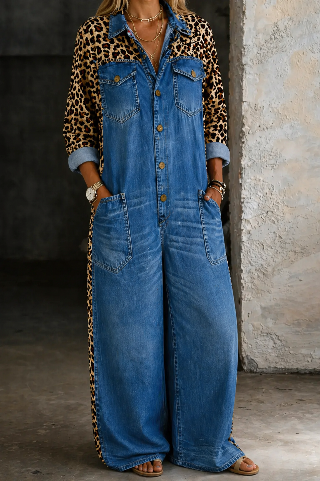 Combinaison en denim Amanda de Danoir Paris, chemise une pièce bleue, coupe décontractée et moderne pour femme.