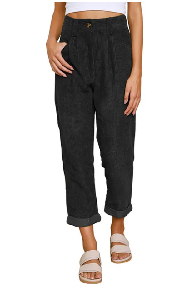 Pantalons casual intemporels Cassidy de Danoir Paris en tissu moutarde, vue de face, style décontracté et moderne.