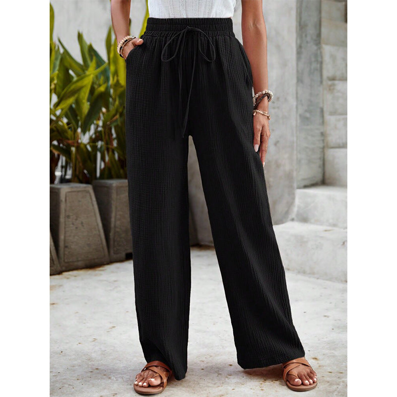 Pantalons légers décontractés Zeva Danoir Paris, vêtements d'été confortables pour femmes, image claire du produit.