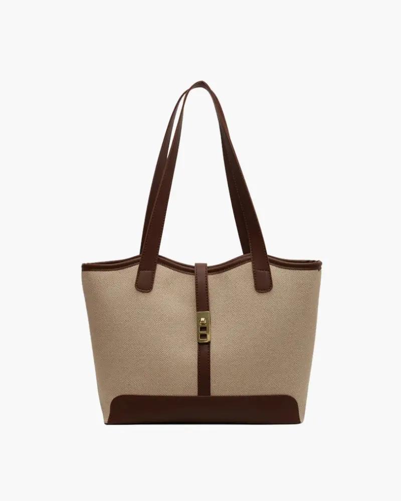 Sac à épaule Danoir Paris St Tropez en cuir marron avec détails élégants, vue de face.