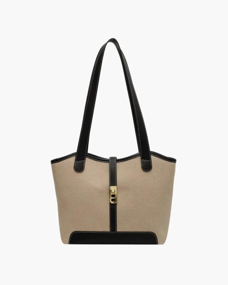 Sac à bandoulière Danoir Paris St Tropez en cuir marron avec détails élégants, vue de face.