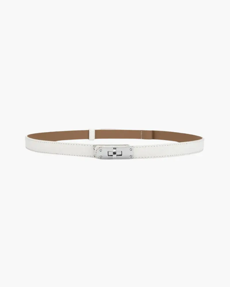 Ceinture slim vintage en cuir marron de Danoir Paris, style élégant et classique pour homme ou femme.