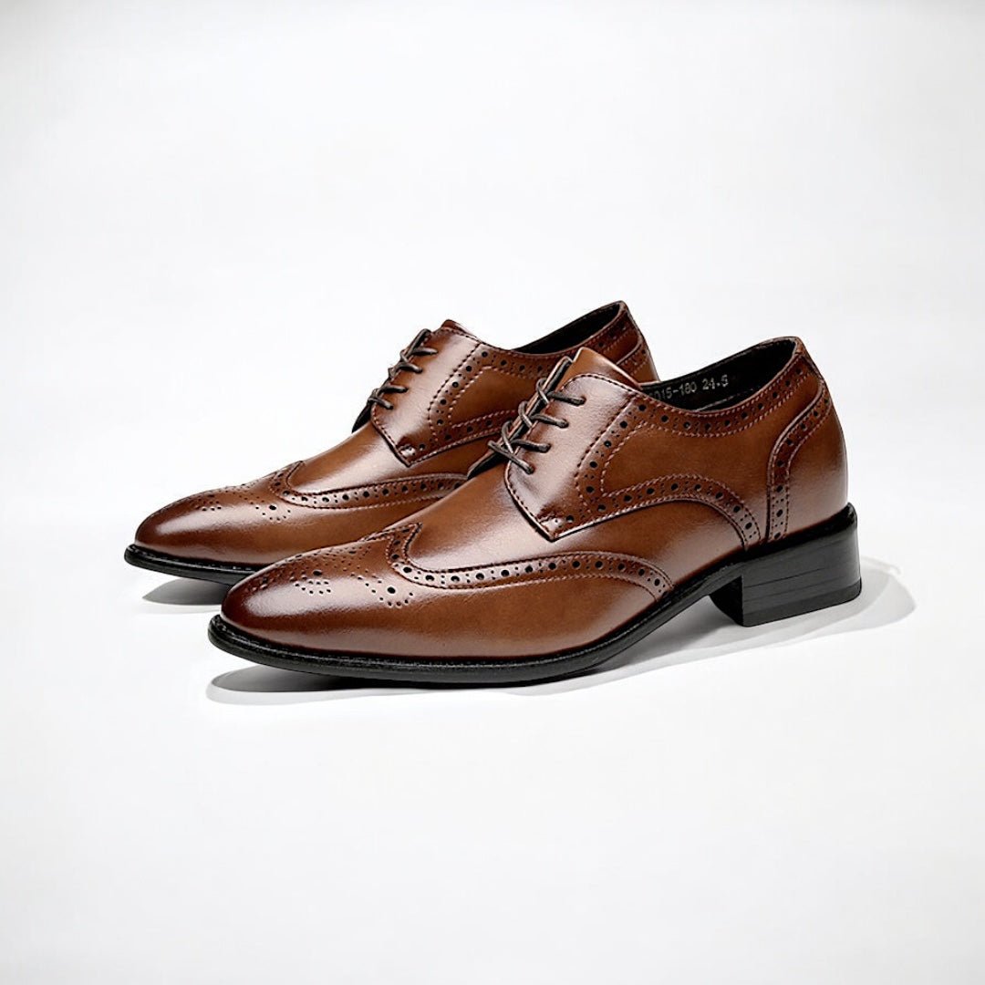 Chaussure homme Danoir Paris Santorini élégante en brun avec semelle rehaussante de 6cm, aspect sophistiqué et moderne.