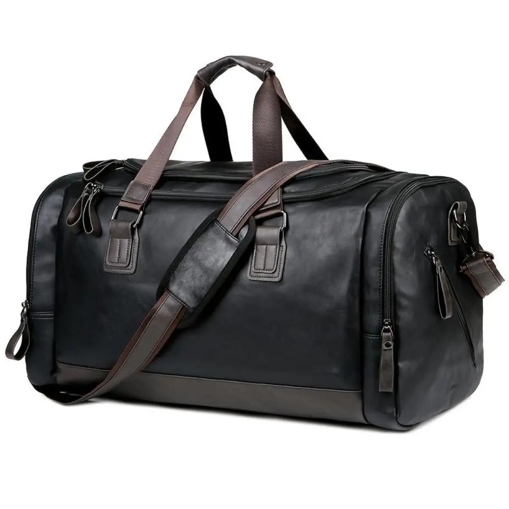 Sac de voyage tote Lydia Danoir Paris en cuir brun foncé, grand sac pratique avec poignées robustes et design élégant.