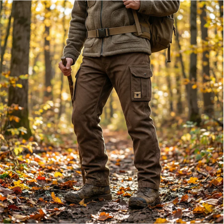 Pantalon cargo doublé Danoir Pairs™ de couleur brun foncé, tissu confortable et style décontracté pour homme.