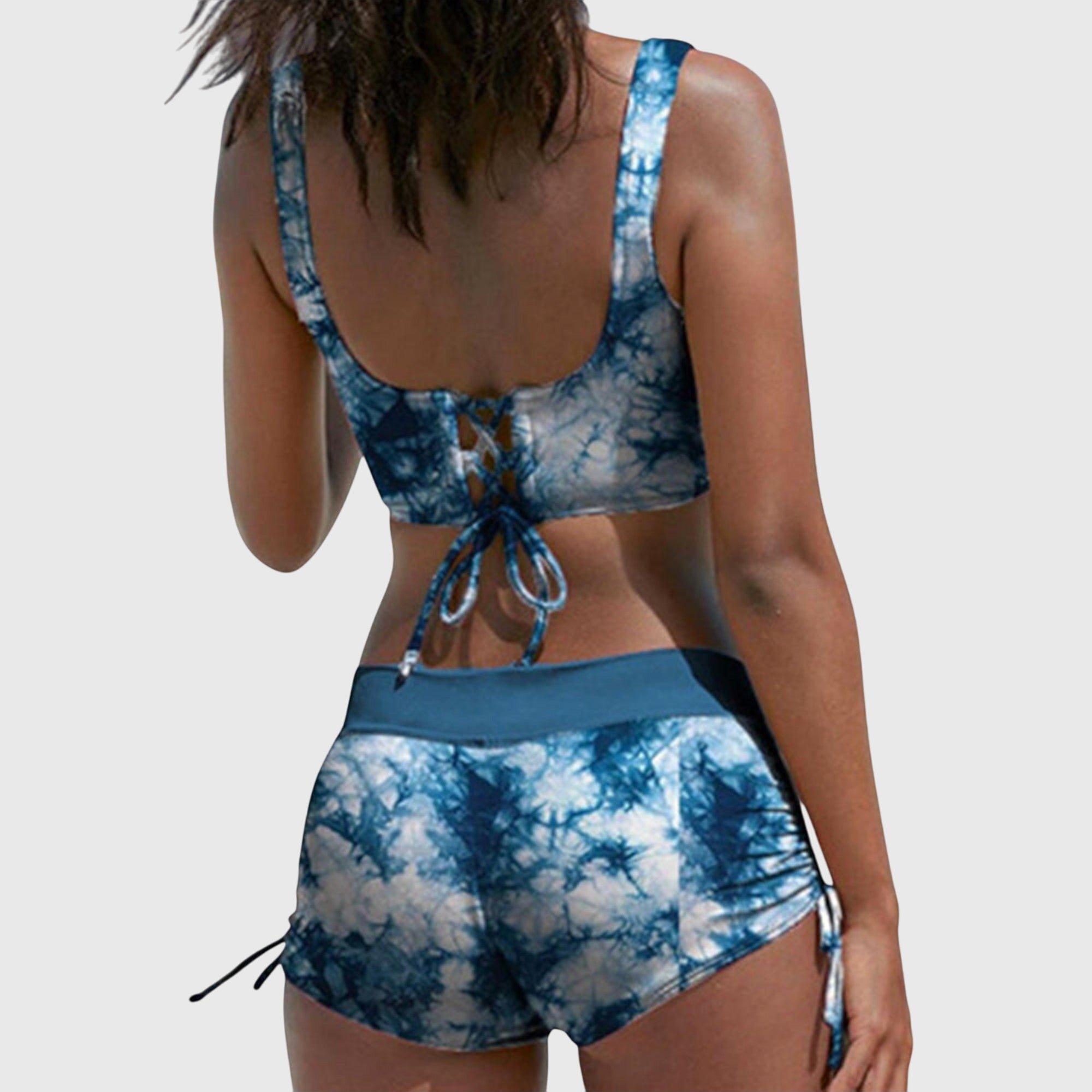 Maillot de bain bikini Anabella de Danoir Paris en tissu camouflage, style tendance, avec détails élégants.