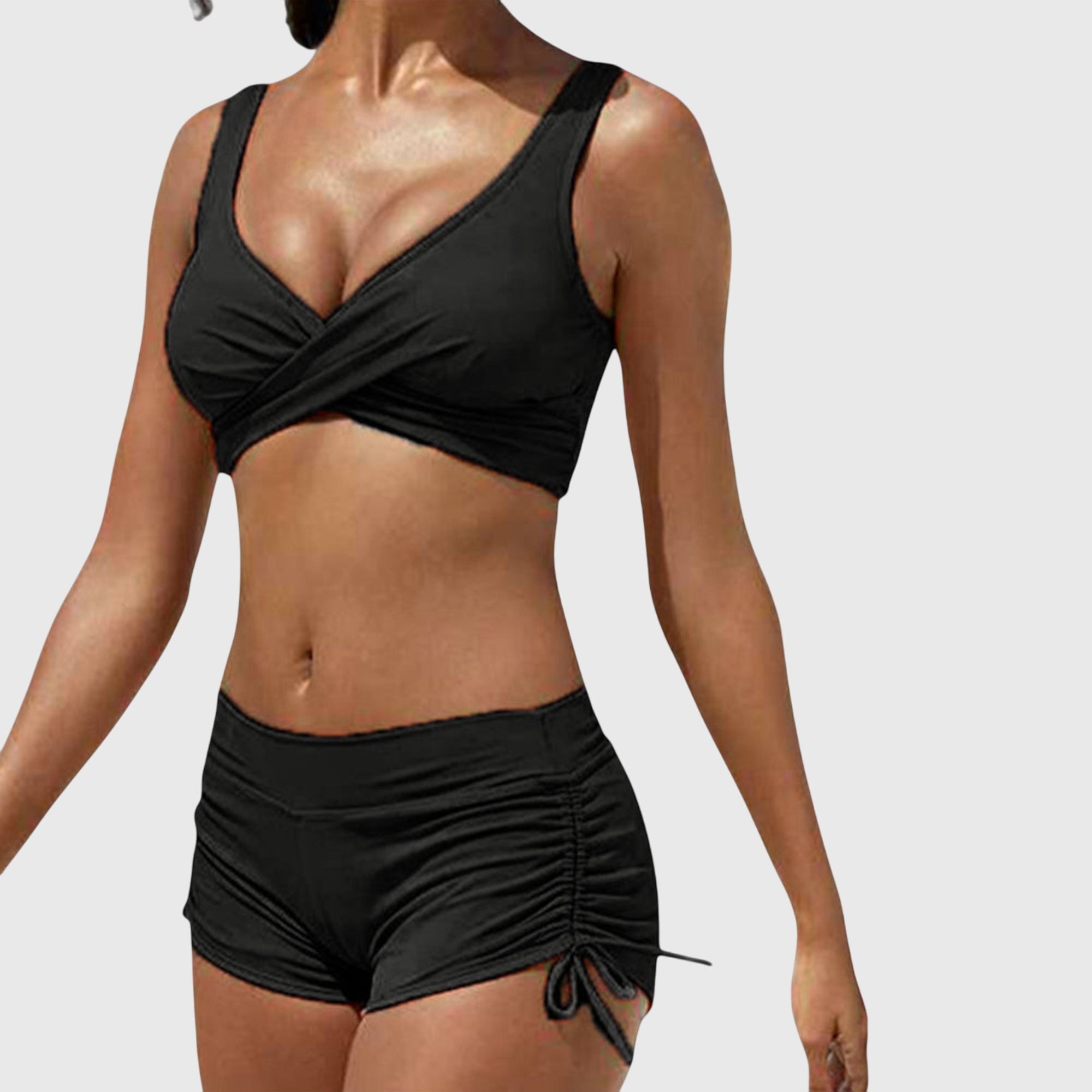 Maillot de bain bikini stylé Anabella de Danoir Paris avec motif camouflage, ajusté et tendance, pour la plage ou la piscine.