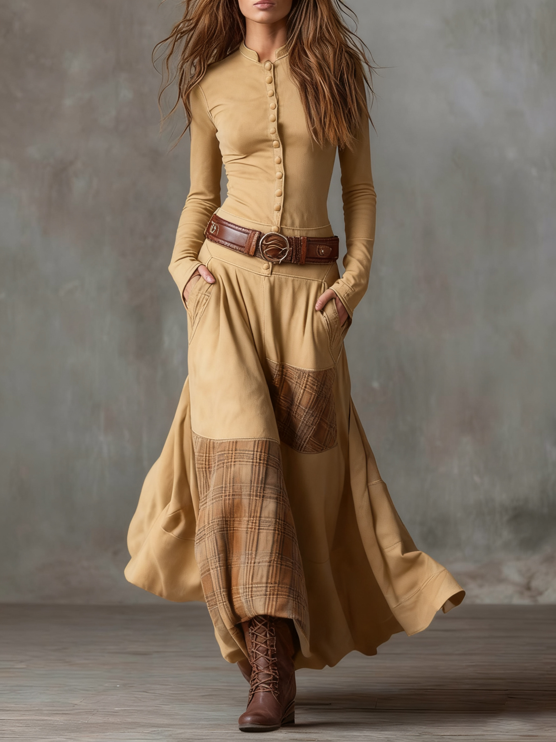 Robe maxi décontractée en daim Michelle de Danoir Paris, coupe fluide et élégante, en tissu marine pour femmes.