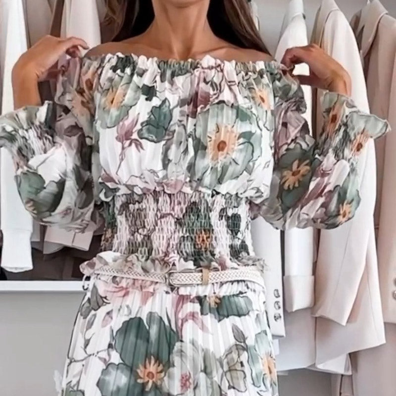 Ensemble floral d'été Williane de Danoir Paris, robe légère et élégante avec motifs floraux roses.