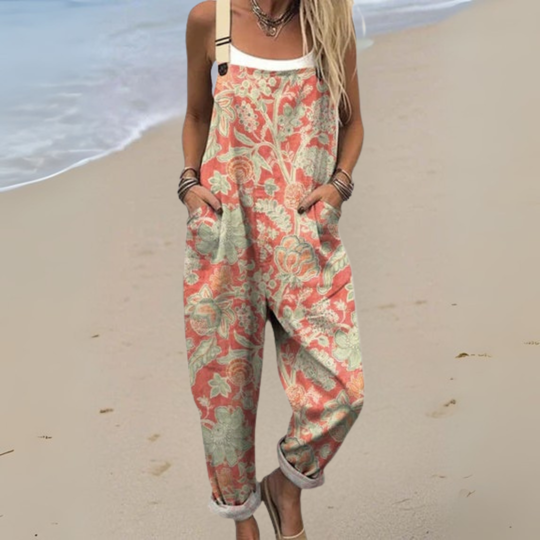Robe vintage à fleurs Ellis de Danoir Paris, col rond sans manches, style élégant et féminin.