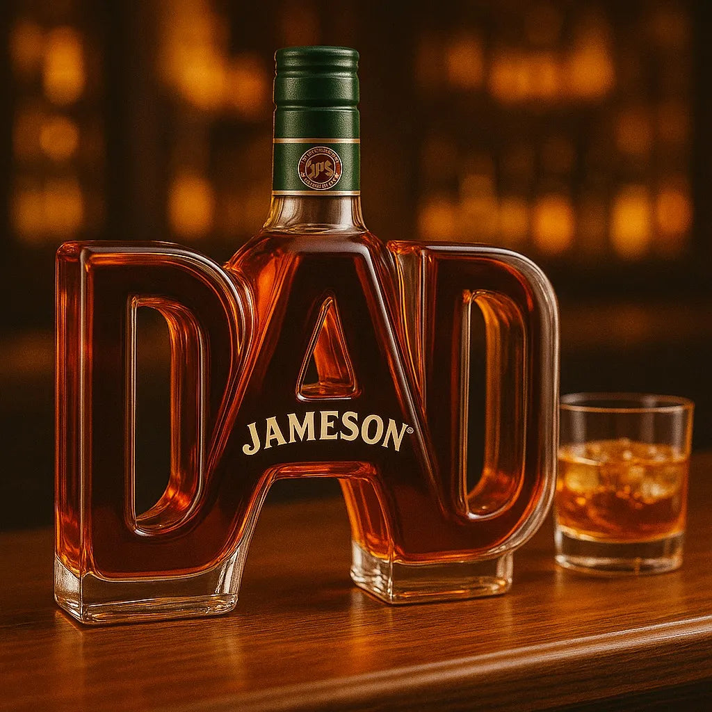 Carafe à whisky Danoir Paris édition Fête des Pères, en verre transparent avec design élégant pour servir le whisky.