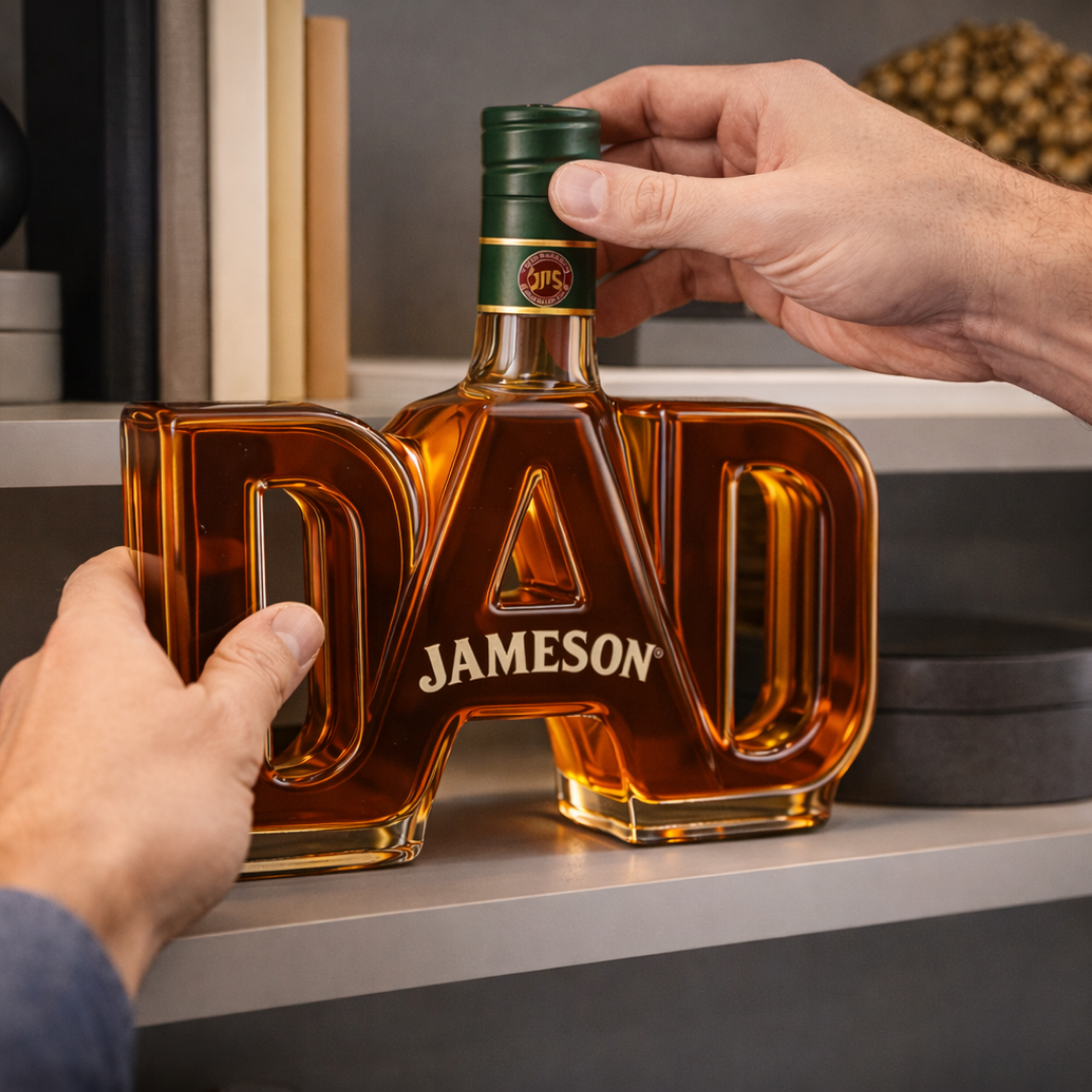 Carafe à whisky Danoir Paris, édition Fête des Pères, en verre clair avec design élégant, idéale pour servir le whisky.
