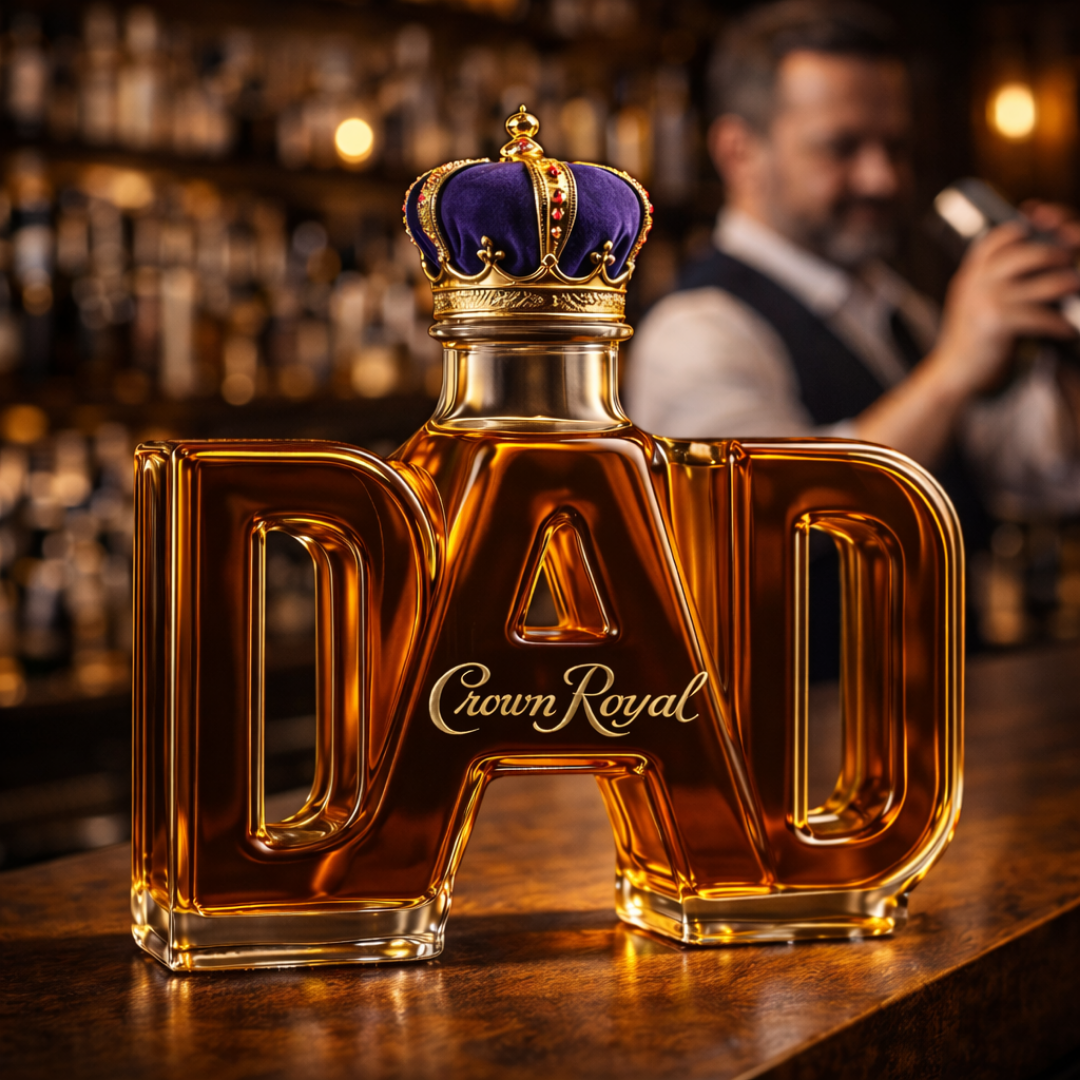 Carafe à whisky Danoir Paris, édition Fête des Pères, en verre transparent avec logo gravé, idéale pour servir le whisky.