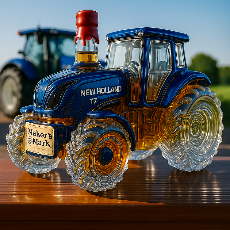 Carafe à whisky Danoir Paris Édition Tracteur avec design élégant en verre transparent.