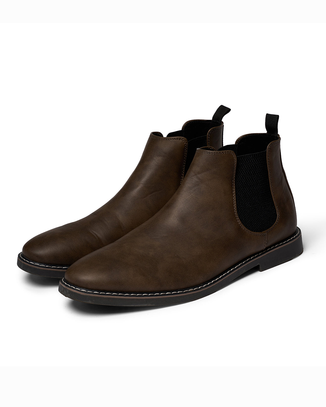 Bottes Chelsea Danoir Paris™ en cuir marron foncé, pointure 40, avec semelle élégante et design classique.