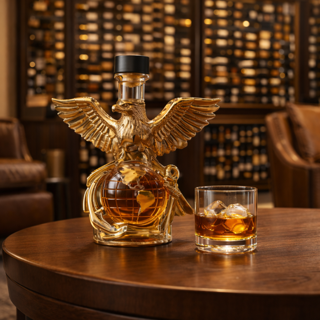 Carafe à whisky Danoir Paris Édition Aquila en verre élégant, avec design sophistiqué pour servir le whisky avec style.