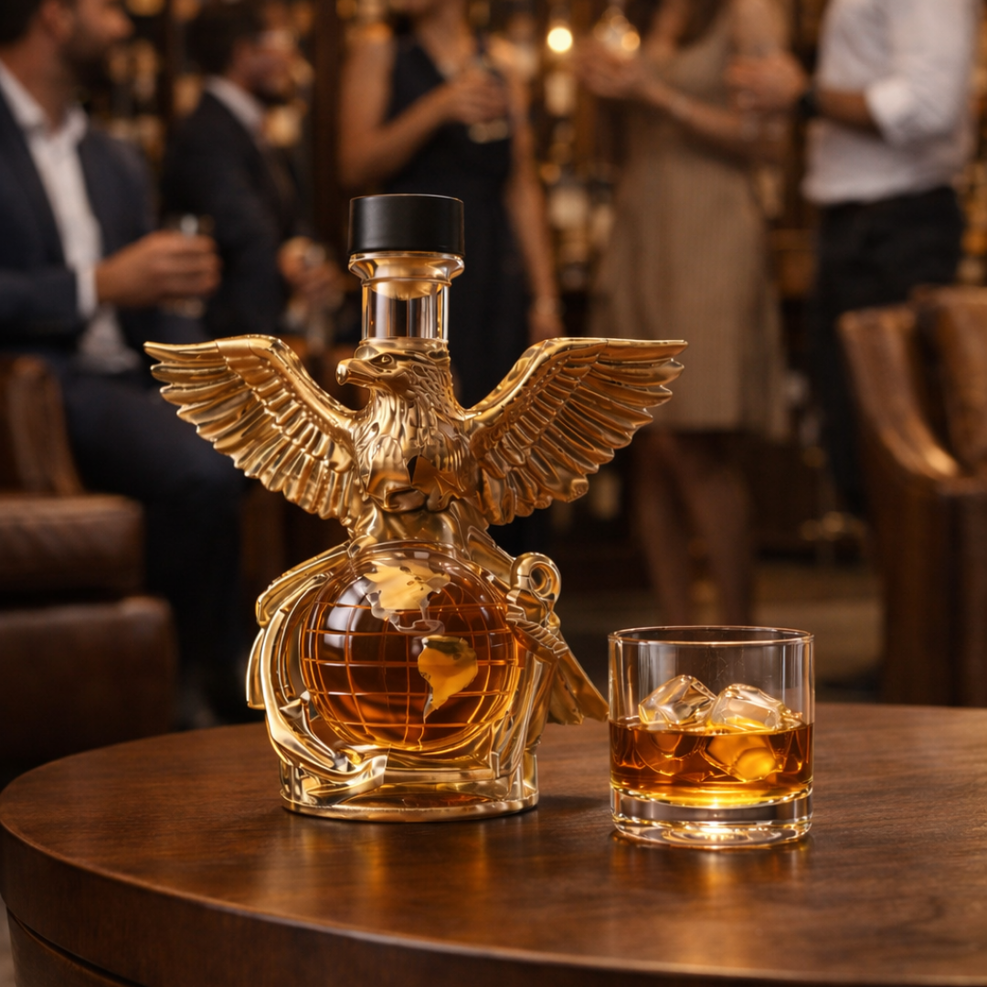 Carafe à whisky Danoir Paris Édition Aquila en verre élégant, avec bouchon, pour servir et présenter le whisky avec style.