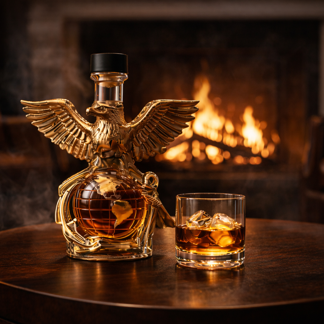 Carafe à whisky Danoir Paris Édition Aquila en verre élégant avec bouchon, conçue pour servir et décorer.