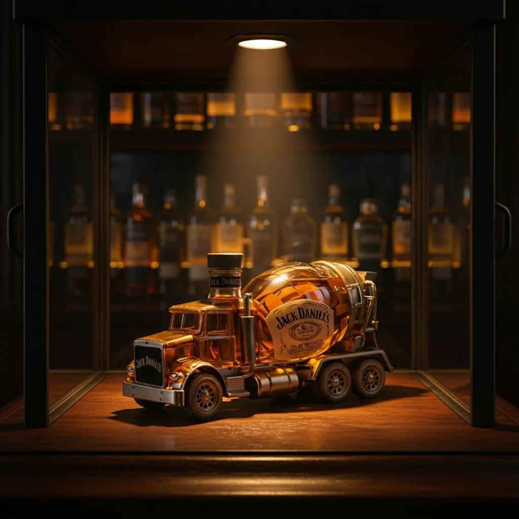 Carafe à whisky Danoir Paris Édition Camion, en verre transparent avec design de camion, pour servir le whisky avec style.