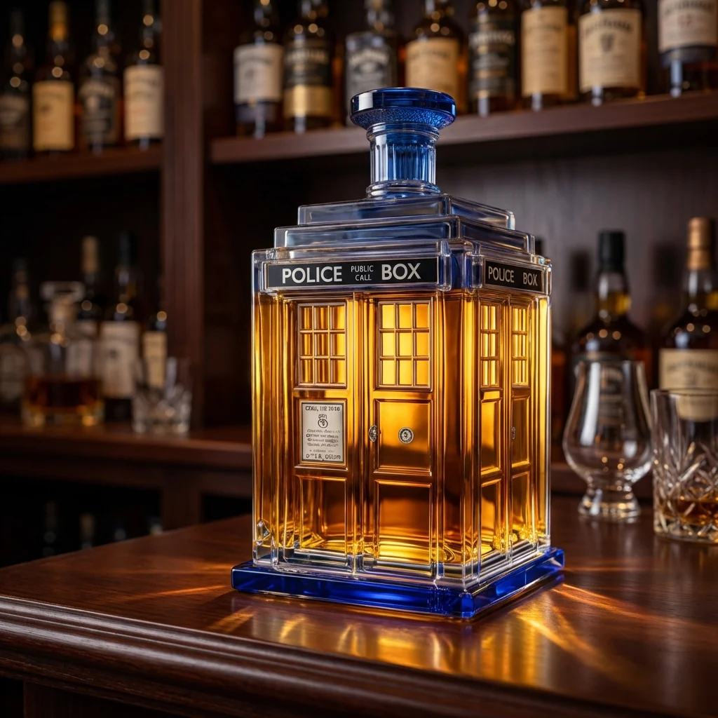 Carafe à whisky Danoir Paris, édition Équipe, en verre transparent avec logo gravé, idéale pour servir le whisky.