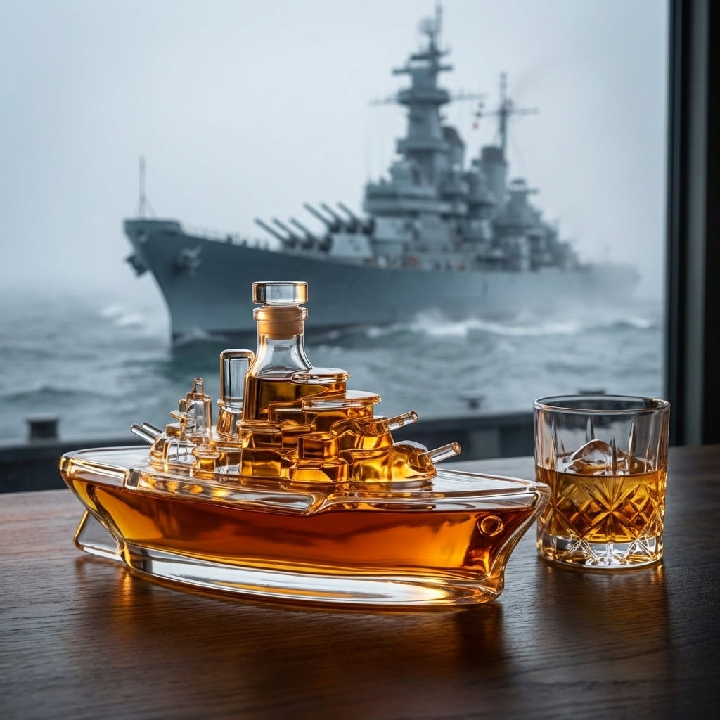 Carafe à whisky Danoir Paris Édition Marine en verre avec bouchon élégant, idéale pour servir le whisky avec style.