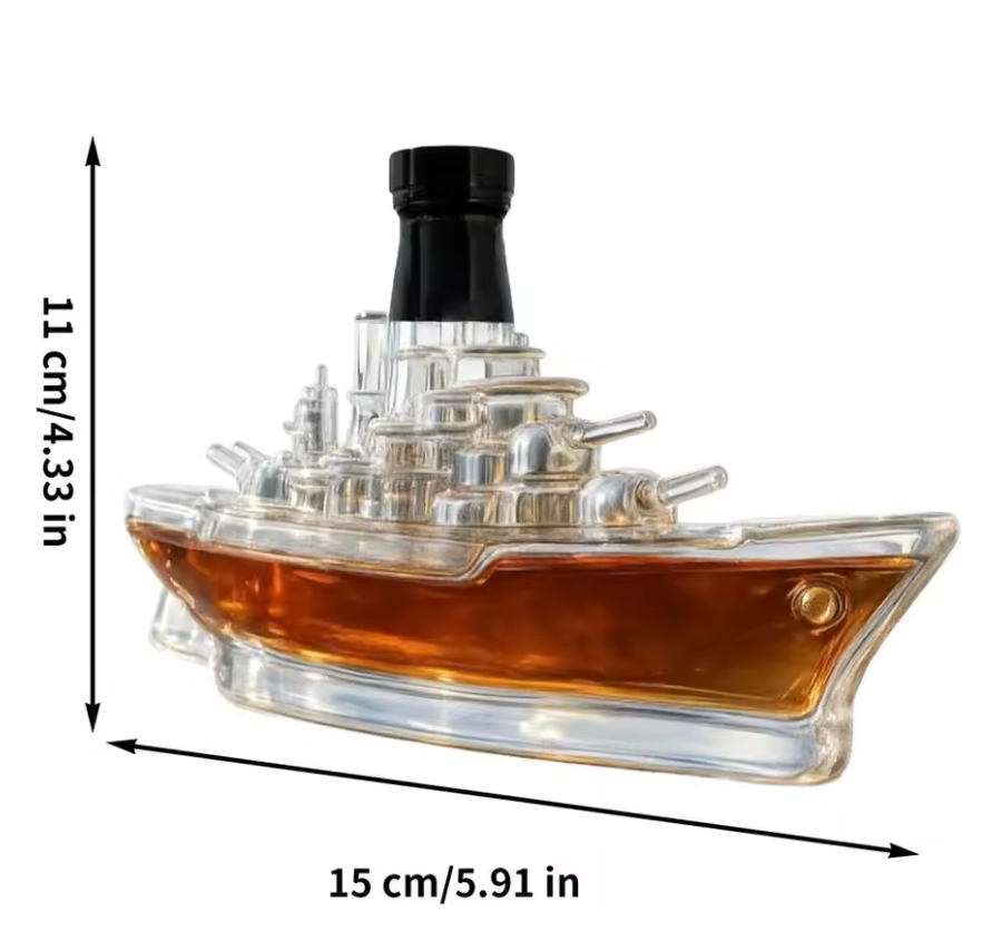 Carafe à whisky Danoir Paris Édition Marine en verre élégant, avec bouchon en liège, design nautique sophistiqué.