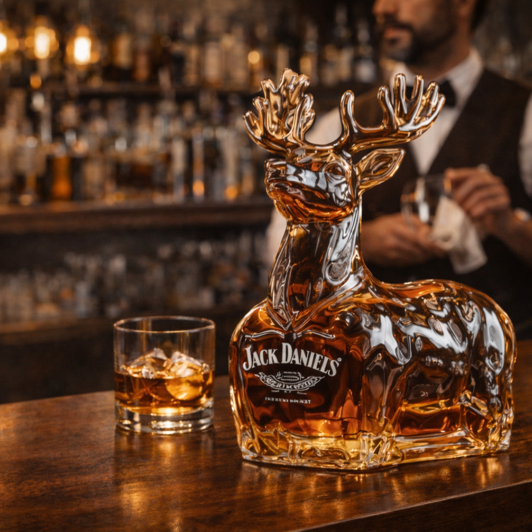 Carafe à whisky Danoir Paris Édition Reno en verre avec bouchon, élégante et transparente pour servir le whisky.