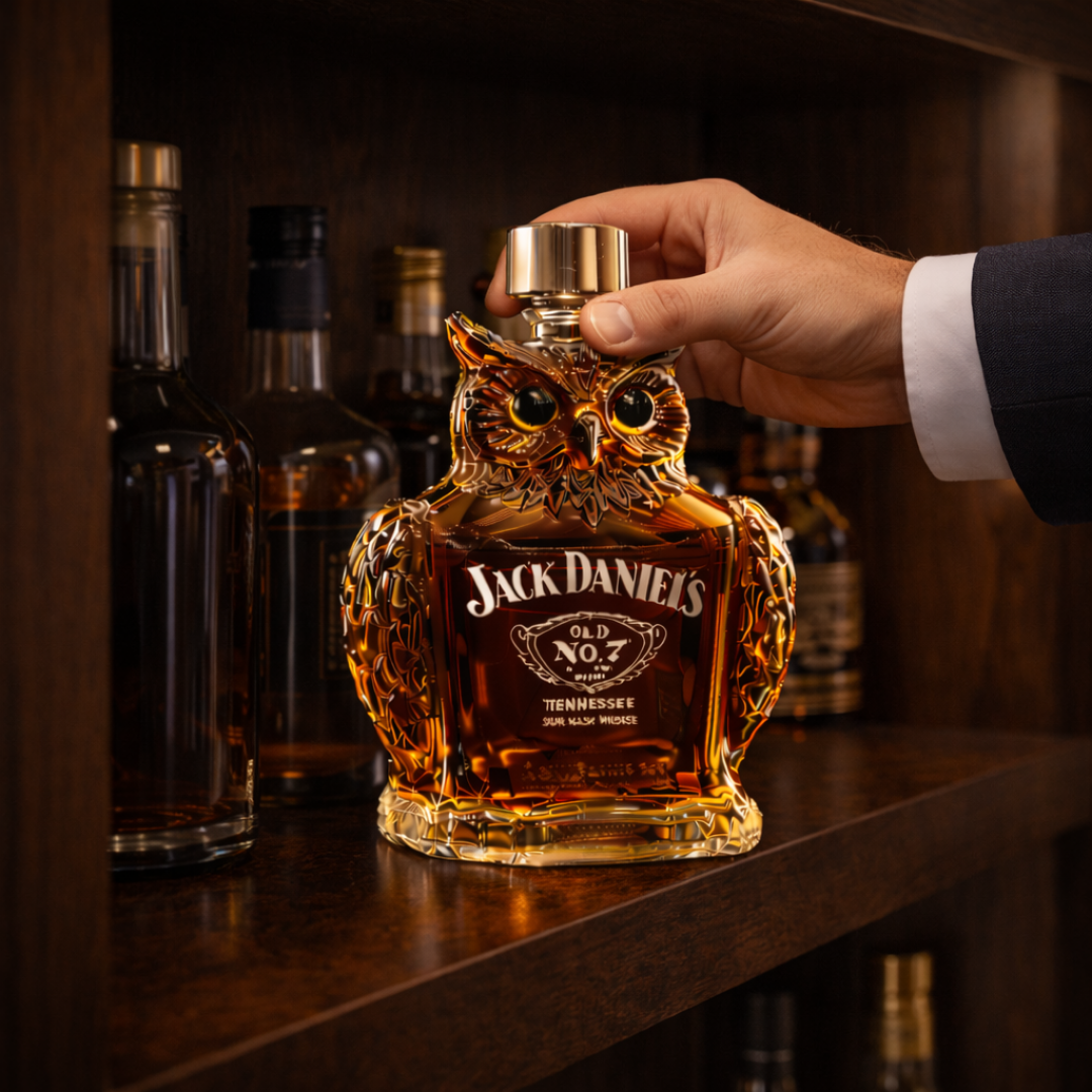 Carafe à whisky Danoir Paris Édition Sowa en verre clair, avec couvercle élégant, conçue pour servir le whisky avec style.