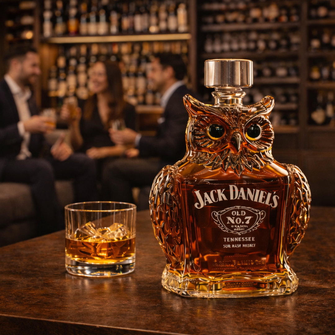 Carafe à whisky Danoir Paris Édition Sowa en verre clair avec bouchon, conçue pour servir et présenter le whisky élégamment.