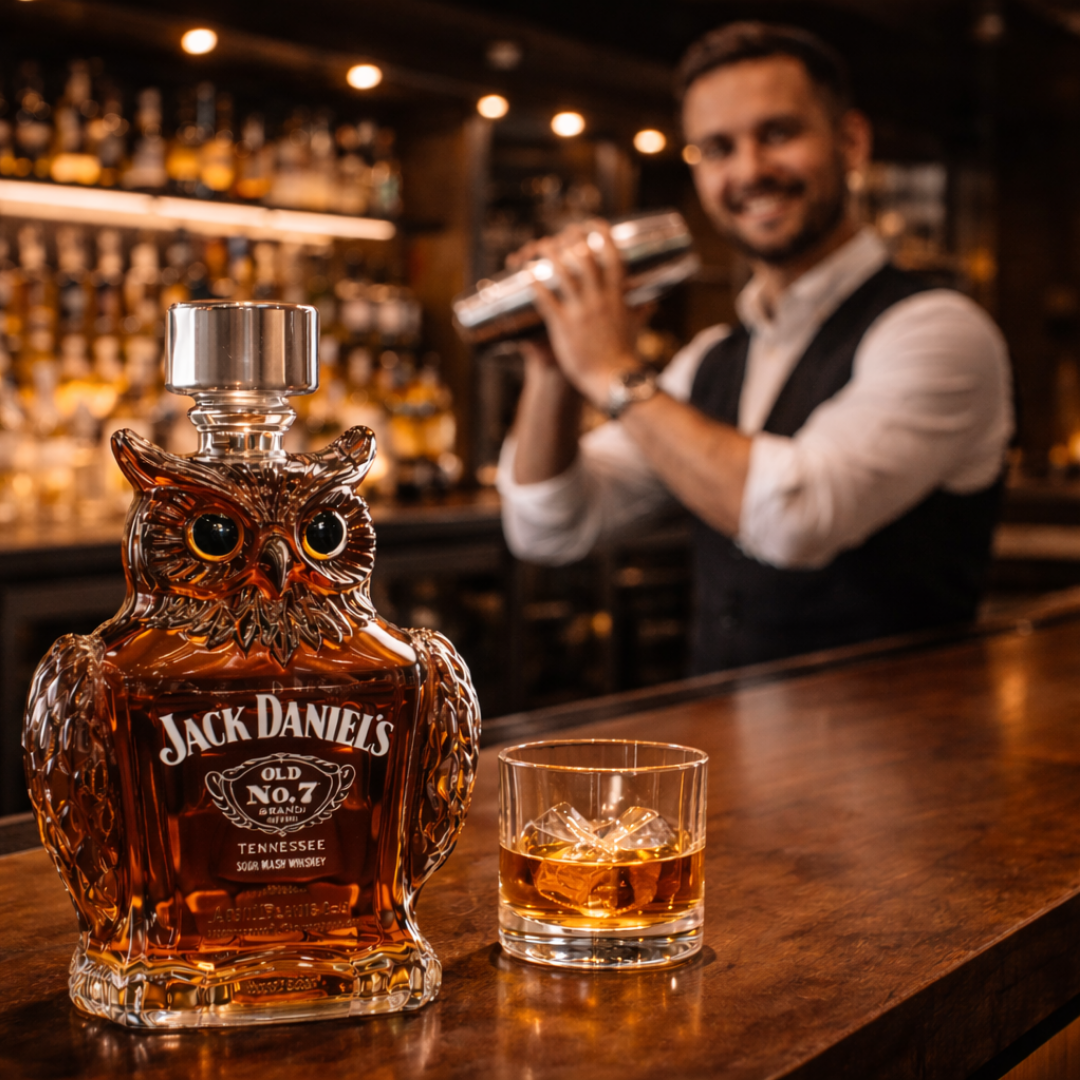 Carafe à whisky Danoir Paris Édition Sowa en verre transparent avec bouchon, élégante pour servir le whisky.