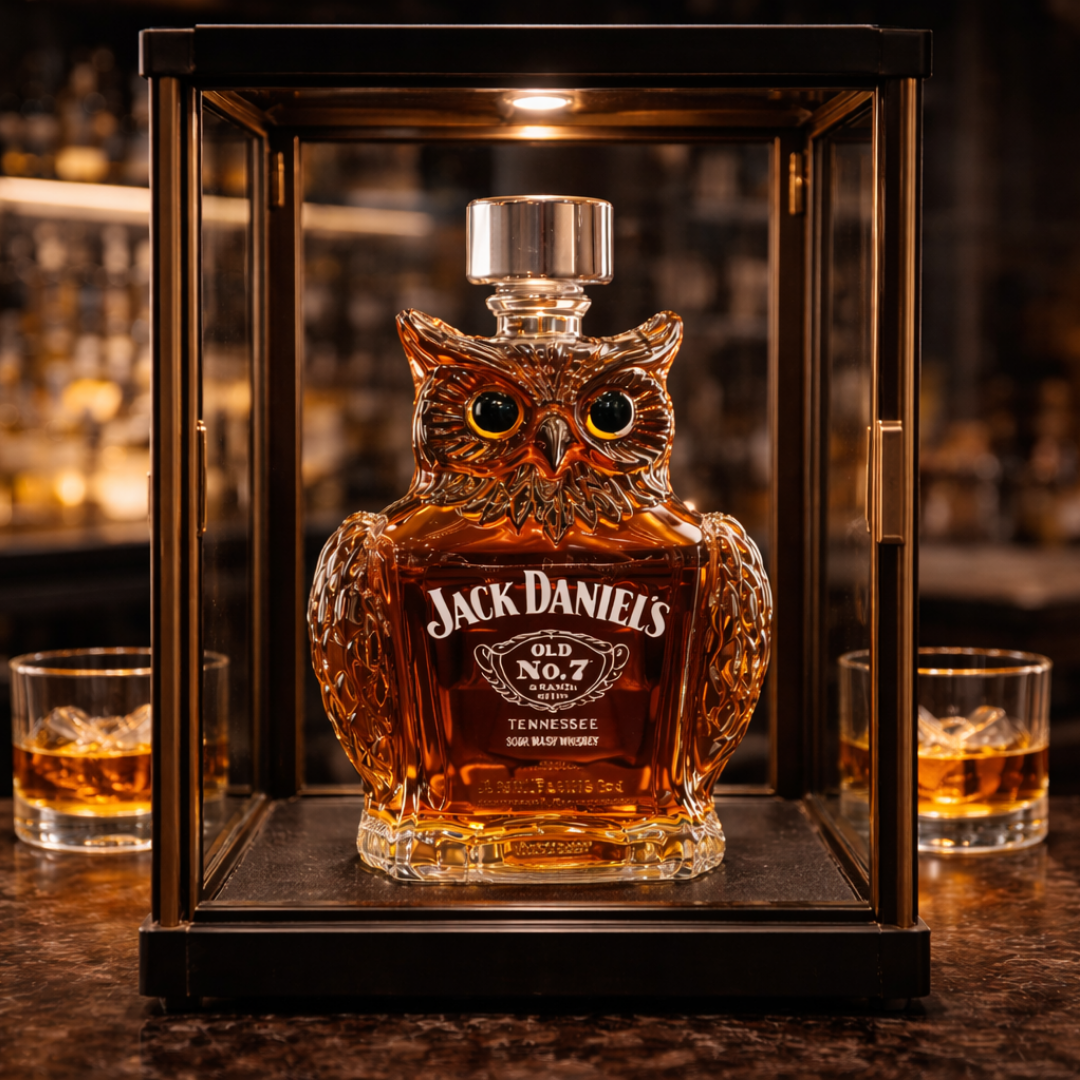 Carafe à whisky Danoir Paris Édition Sowa en verre transparent, avec bouchon, pour servir et décorer.
