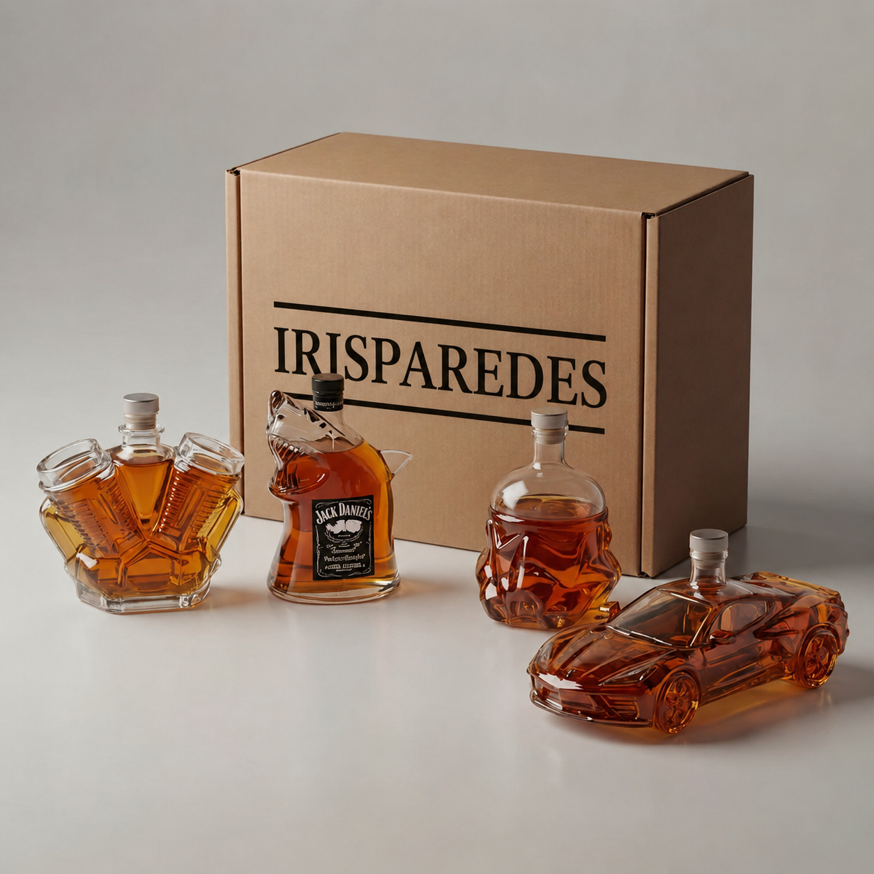 Carafe à whisky Danoir Paris Édition Traktor en verre clair avec design moderne pour servir le whisky avec élégance